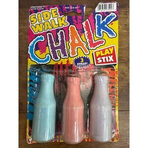 Play STIX Soda Bottle Shaped Sidewalk Chalk 3 Colors Washable New Old Stock 90's